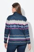 Pullover in pile e maglia dallo stile norvegese con collo polo e maniche lunghe