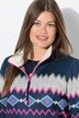 Pullover in pile e maglia dallo stile norvegese con collo polo e maniche lunghe