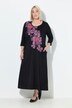 Jersey jurk, bloemen, A-lijn, ronde hals, 3/4-mouw