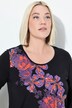 Jersey jurk, bloemen, A-lijn, ronde hals, 3/4-mouw