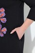 Jersey jurk, bloemen, A-lijn, ronde hals, 3/4-mouw