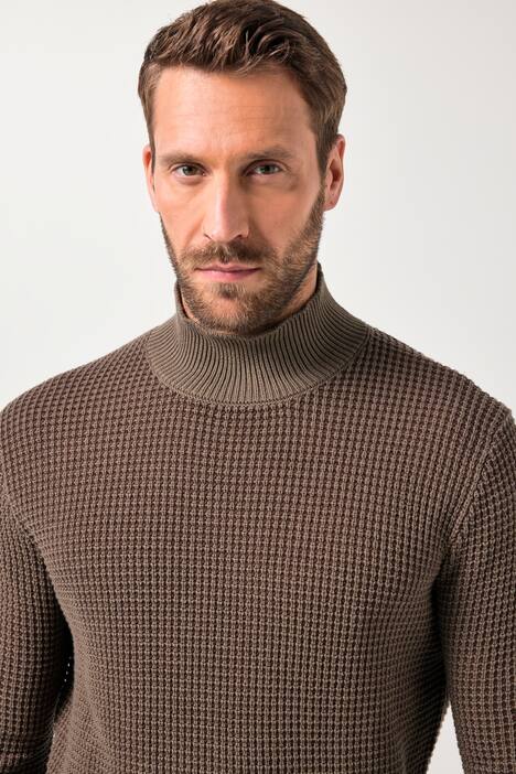 JP1880 Rollkragen-Pullover, Strukturstrick, bis 7 XL
