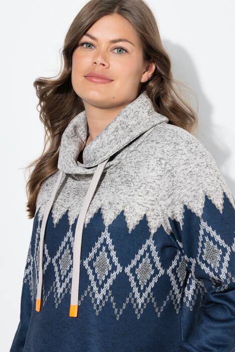 Robe à motif norvégien. Manches longues et capuche