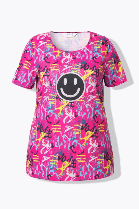 T-shirt, Smiley et motif lettres de l'alphabet