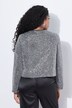 Bouclé-jakke, glitter, boxy, rund hals, langermet