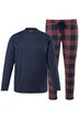 Pyžamo JP1880, domácí oblečení, dvojdílné, kostkované kalhoty, do 8XL