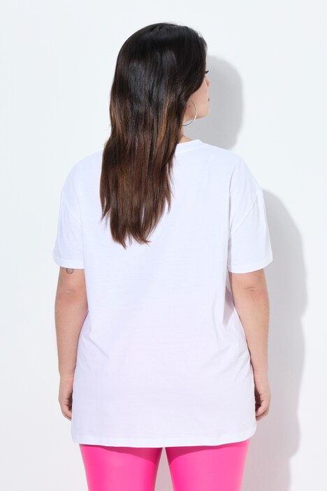 T-shirt coupe Boxy Fit, motif tête de mort/fleurs