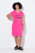 Robe t-shirt en jersey, coupe évasée et message en lettres scintillantes