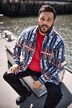 Men+ T-skjorte, halve ermer, trykk på ryggen, opptil 8 XL