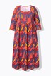 Robe évasée en jersey, encolure carré et manches 3/4