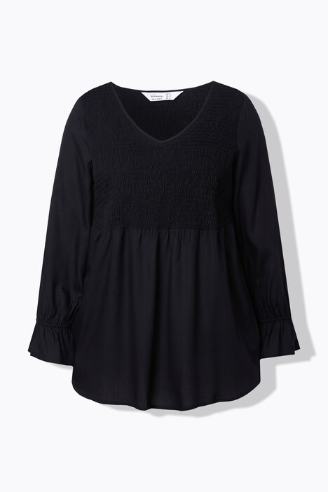 Blusa, forma en A, busto con fruncido smock elástico