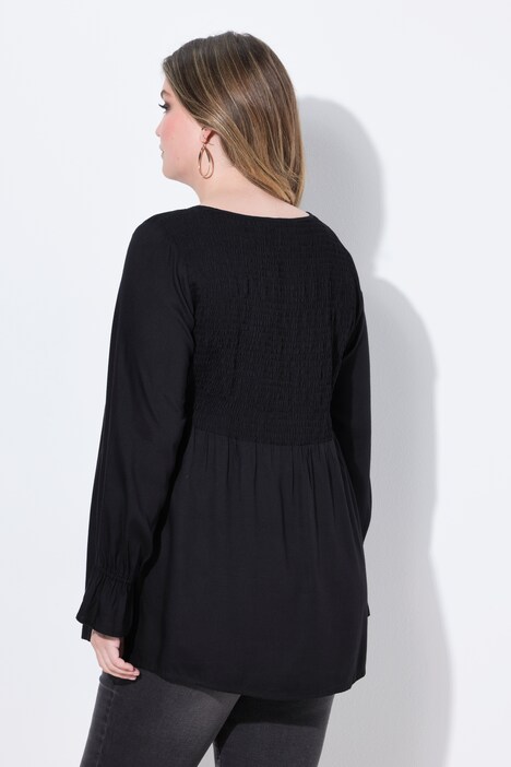 Blusa, forma en A, busto con fruncido smock elástico