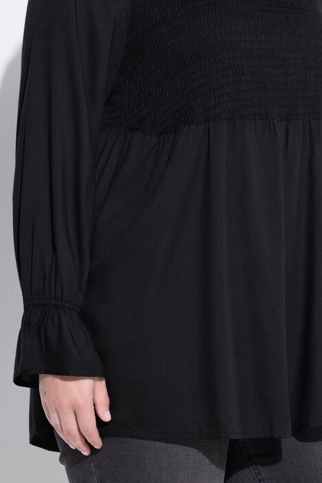 Blusa, forma en A, busto con fruncido smock elástico
