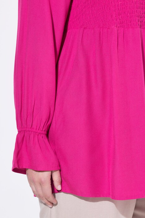 Blusa, forma en A, busto con fruncido smock elástico