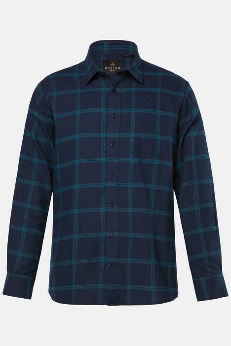 Boston Park camisa con cuadros, manga larga, cuello kent, Comfort Fit, hasta la 8 XL