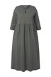 Žerzejové maxi šaty, kulatý výstřih, rozparek, 3/4 rukávy, kapsy