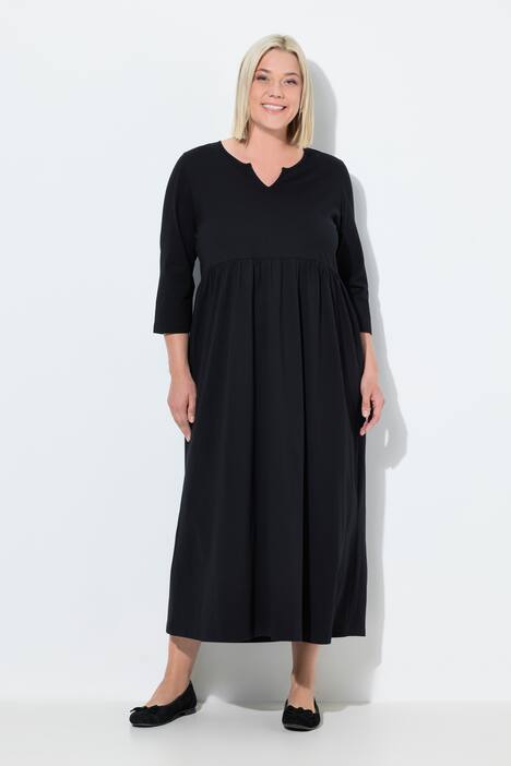 Jersey jurk, A-lijn, tuniekhals, 3/4-mouw