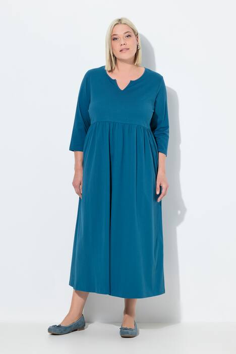 Jersey jurk, A-lijn, tuniekhals, 3/4-mouw
