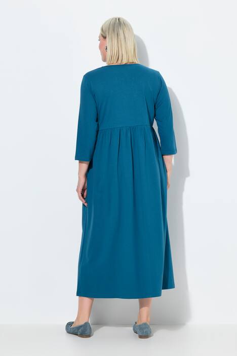 Jersey jurk, A-lijn, tuniekhals, 3/4-mouw