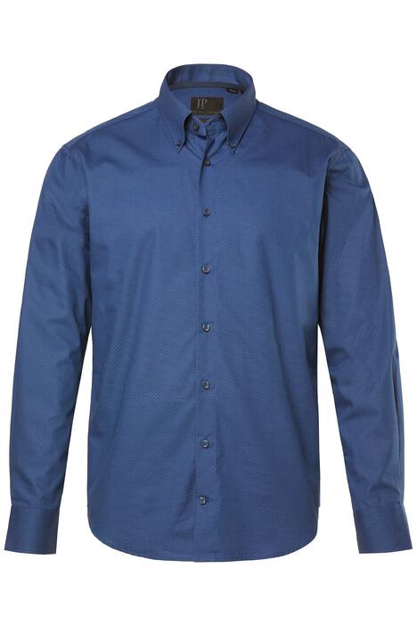 Košile JP1880, dlouhé rukávy, drobný potisk, límeček s knoflíky, Modern střih, do 8XL