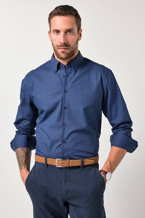 JP1880 Hemd, Langarm, Minimal-Print, Buttondown-Kragen, Modern Fit, bis 8 XL