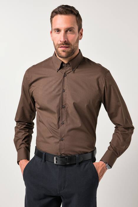 JP1880 Hemd, Langarm, Minimal-Print, Buttondown-Kragen, Modern Fit, bis 8 XL