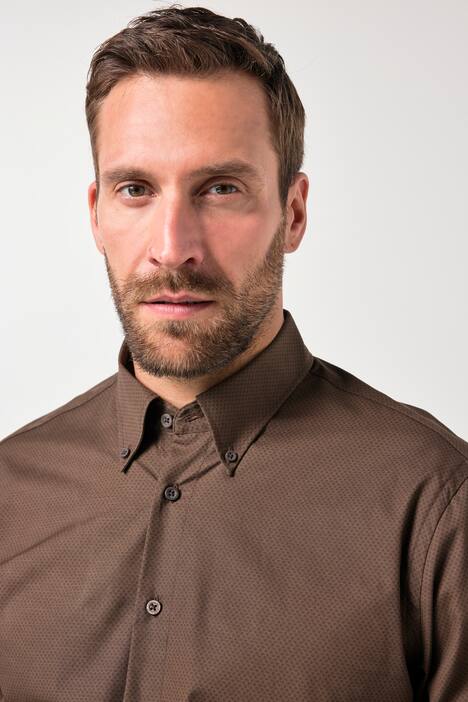 JP1880 Hemd, Langarm, Minimal-Print, Buttondown-Kragen, Modern Fit, bis 8 XL