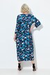 Robe en jersey, imprimé pois. Col rond et manches 3/4. Coupe évasée