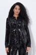 Camicia con paillettes, collo da camicia e maniche lunghe