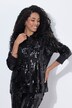 Camicia con paillettes, collo da camicia e maniche lunghe