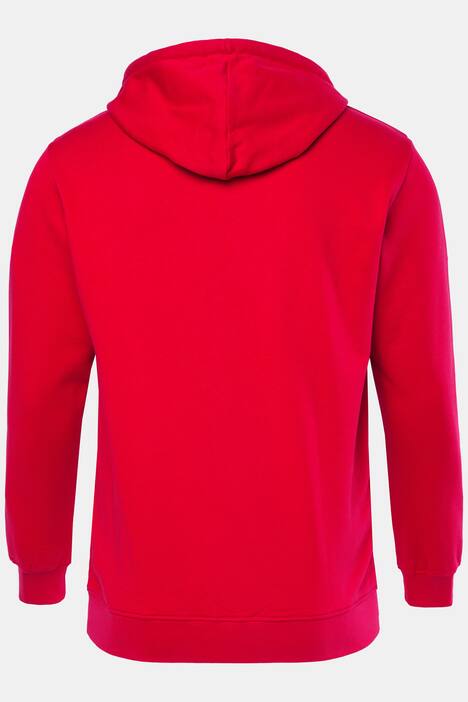 Men+ sudadera con capucha, estampado en el pecho, bolsillo de canguro, hasta 8 XL