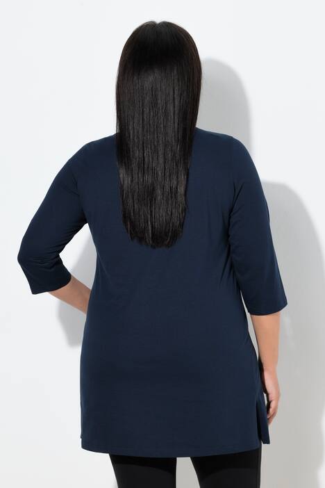 Longshirt, A-lijn, ronde hals, 3/4-mouwen
