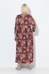 Robe maxi en jersey motif floral, col tunisien et manches 3/4, coupe évasée