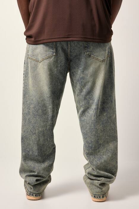 STHUGE Jeans, Dirty Denim, 5-Pocket, tapered Loose Fit, bis 72