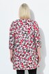 T-shirt motif à fleurs, coupe évasée, décolleté en V et manches 3/4
