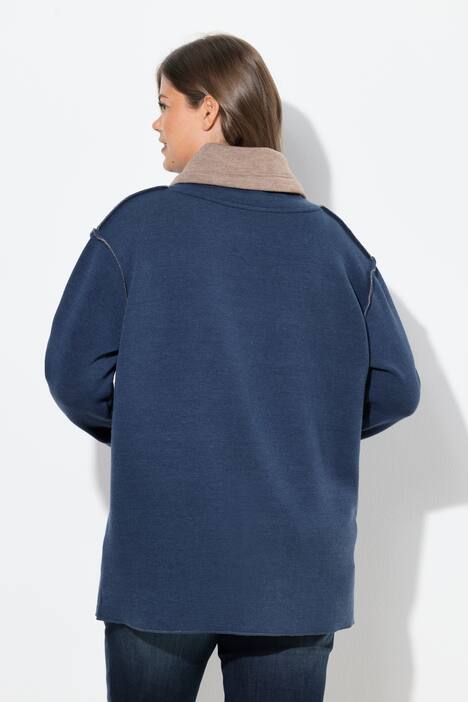 Sweatskjorte, lange ermer, ståkrage