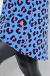 Camiseta, forma en A, estampado de leopardo de color, manga 3/4