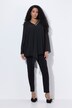 Blouse en mousseline doublée, décolleté en V et manches courtes, coupe évasée