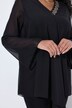 Blouse en mousseline doublée, décolleté en V et manches courtes, coupe évasée