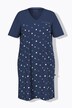 Chemise de nuit à fleurs, broderie sur le buste, décolleté en V et manches courtes