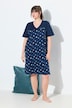 Chemise de nuit à fleurs, broderie sur le buste, décolleté en V et manches courtes