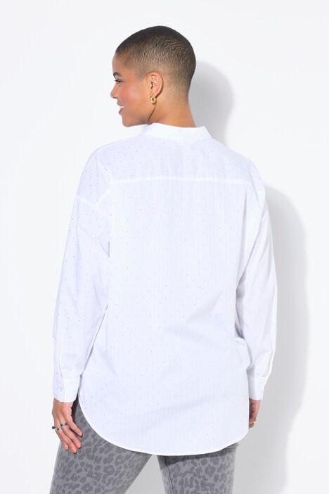 Overhemd, oversized model, glittersteentjes