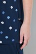 Pyjama, bloemen, borduursel, ronde hals, korte mouw