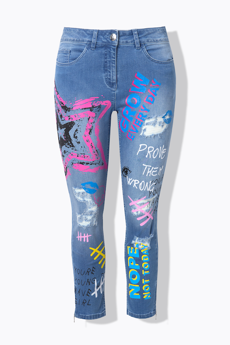 Vaqueros Irma, Slim Fit, estampado por toda la prenda, 5 bolsillos