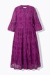Robe maxi à volants. Manches 3/4 et broderie ajourée