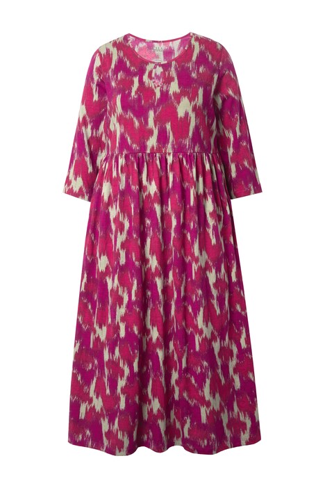 Abstract Print Empire Knit A-Line Pocket Dress