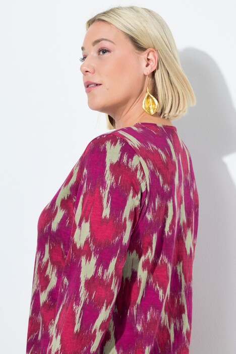 Abstract Print 3/4 Sleeve Tee