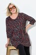 T-shirt long, coupe évasée, décolleté en V et manches 3/4