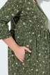 Jersey maxi-jurk, bloemen, A-lijn, carréhals, 3/4-mouwen
