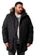 Parka, kožešinová kapuce, nášivky